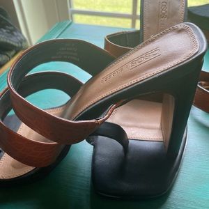 ASOS DESIGN Wide Fit Wild mule heeled sandals